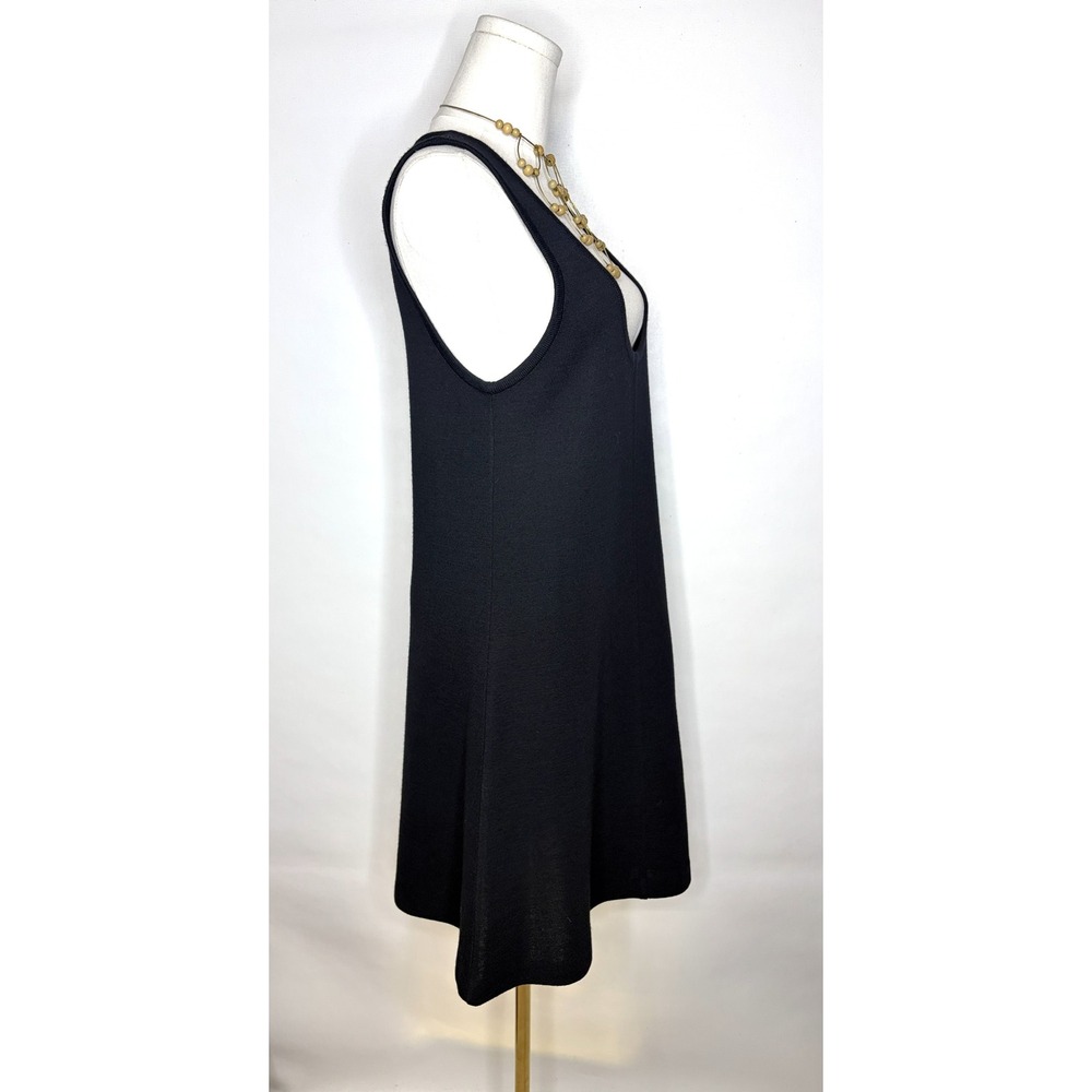 Andrea Jovine Black Pure Virgin Wool Sleeveless Scoop Neck A-Line Knit Dress S - Picture 5 of 8